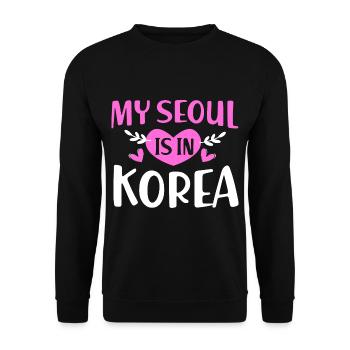 Corée Séoul - Sweat-shirt Unisexe - noir - Devant - Alina (178cm) & Michal (187cm)