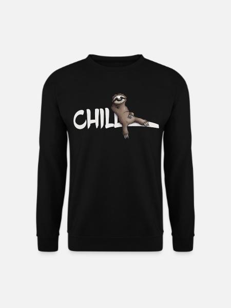 Chill Faultier gemütlich abhängen lässig chillen - Unisex Pullover - Schwarz