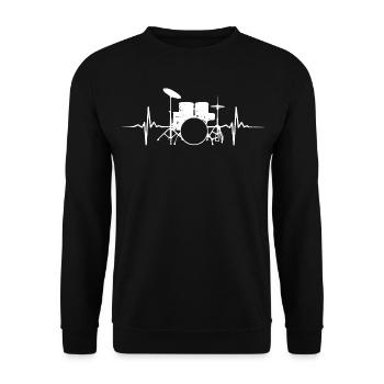 Drummer Heartbeat ECG - Drums Drummer - Unisex Sweatshirt - black - Front - Alina (178cm) & Michal (187cm)