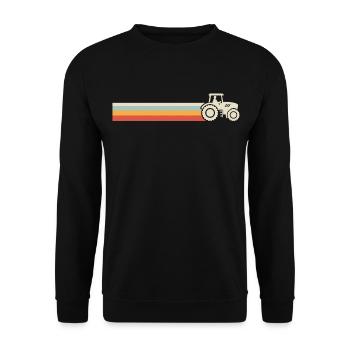 Retro tractor for farmer tractor - Unisex Sweatshirt - black - Front - Alina (178cm) & Michal (187cm)