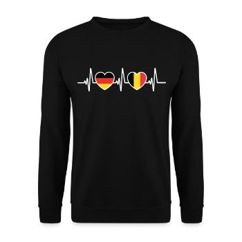Allemagne et Belgique Drapeaux belges Patriot - Sweat-shirt Unisexe - noir - Devant - Alina (178cm) & Michal (187cm)