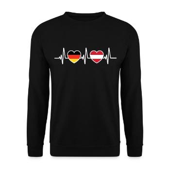 Germany and Austria Vorarlberg Flags - Unisex Sweatshirt - black - Front - Alina (178cm) & Michal (187cm)