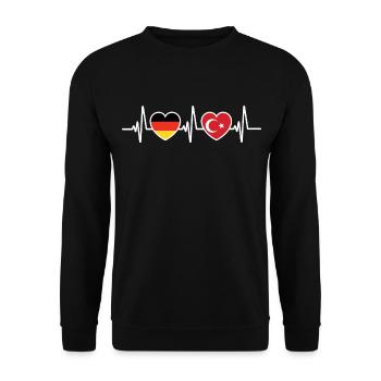 Germany and Turkey Turkish Flags Patriot - Unisex Sweatshirt - black - Front - Alina (178cm) & Michal (187cm)