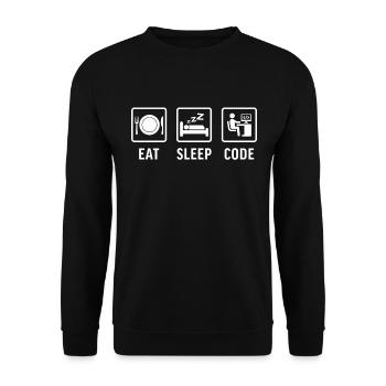 Programmation de t-shirts Eat sleep Code - Sweat-shirt Unisexe - noir - Devant - Alina (178cm) & Michal (187cm)