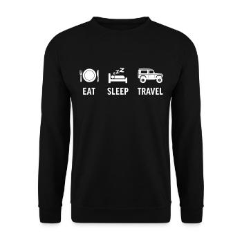Camping Outdoor Off-Road Vehicle 4x4 Voyage Nature - Sweat-shirt Unisexe - noir - Devant - Alina (178cm) & Michal (187cm)