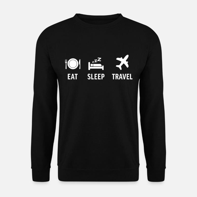 eat sleep travel - Unisex Sweatshirt - black