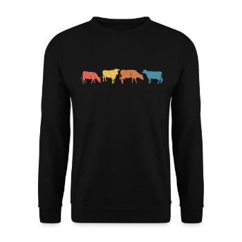 t-shirt kuh kühe geschenk für Kuhliebhaber - Unisex Pullover - Schwarz - Vorne - Alina (178cm) & Michal (187cm)