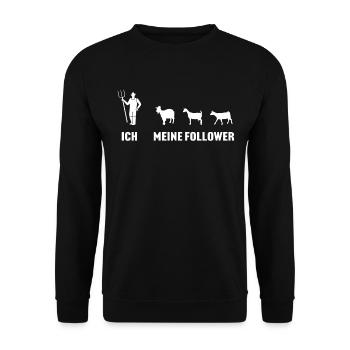 Ich und Meine Follower Ziege t-shirt Ziegen - Unisex Pullover - Schwarz - Vorne - Alina (178cm) & Michal (187cm)