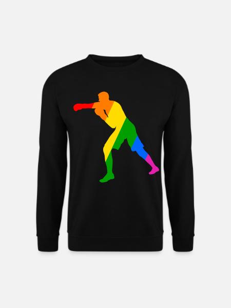 Boxer im Regenbogen - Unisex Pullover - Schwarz