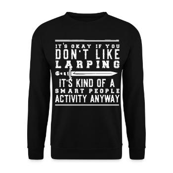 Humorous LARPing Fantasy Cosplay Nerd - Unisex Sweatshirt - black - Front - Alina (178cm) & Michal (187cm)