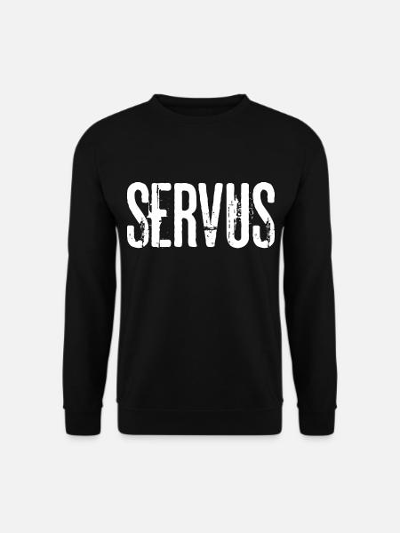 Servus Moin Hallo Begrüßung Lustige Fun Geschenk - Unisex Pullover - Schwarz