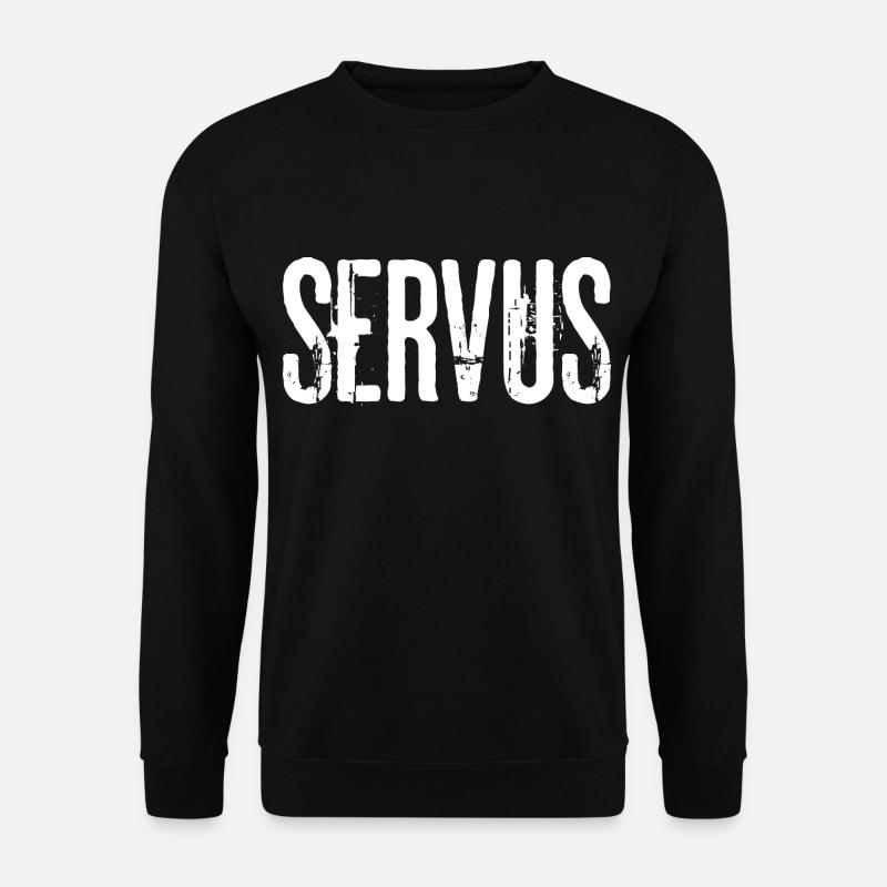 Servus Moin Hallo Begrüßung Lustige Fun Geschenk - Unisex Pullover - Schwarz