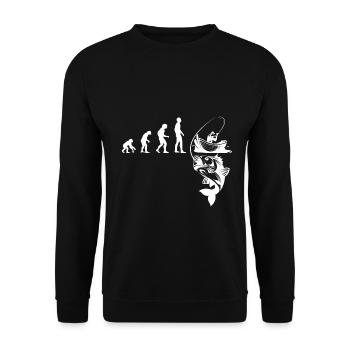 Evolution Angler Fishing Fishing Fish Fishing - Unisex Sweatshirt - black - Front - Alina (178cm) & Michal (187cm)