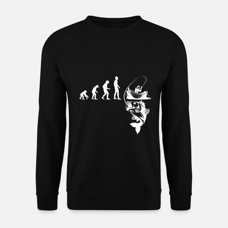 Evolution Angler Angeln Fischen Fish Fishing - Unisex Pullover - Schwarz