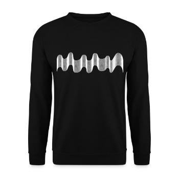 Wellen / weiß - Unisex Pullover - Schwarz - Vorne - Alina (178cm) & Michal (187cm)