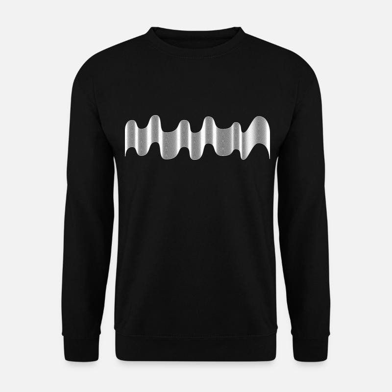 Wellen / weiß - Unisex Pullover - Schwarz