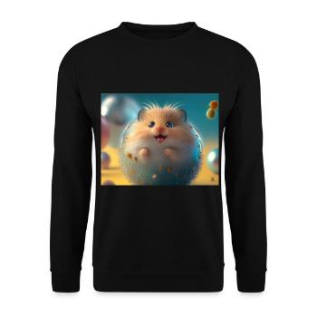 Too cute baby hamster - Unisex Sweatshirt - black - Front - Alina (178cm) & Michal (187cm)