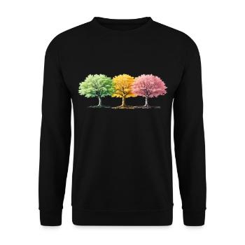 Colorful trees even in winter summer spring tree - Unisex Sweatshirt - black - Front - Alina (178cm) & Michal (187cm)