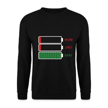 Maman Papa Baby - Sweat-shirt Unisexe - noir - Devant - Alina (178cm) & Michal (187cm)