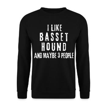 Basset Hound - Unisex Pullover - Schwarz - Vorne - Alina (178cm) & Michal (187cm)