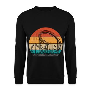 Roller Coaster Adrenaline Amusement Park Gift - Unisex Sweatshirt - black - Front - Alina (178cm) & Michal (187cm)