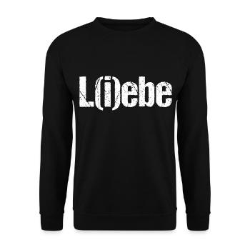 L(i)ebe Liebe Leben Valentinstag Freunde Geschenk - Unisex Pullover - Schwarz - Vorne - Alina (178cm) & Michal (187cm)