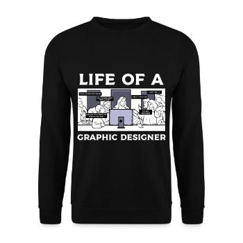 Graphic Designer Graphic Designer Artist - Unisex Sweatshirt - black - Front - Alina (178cm) & Michal (187cm)