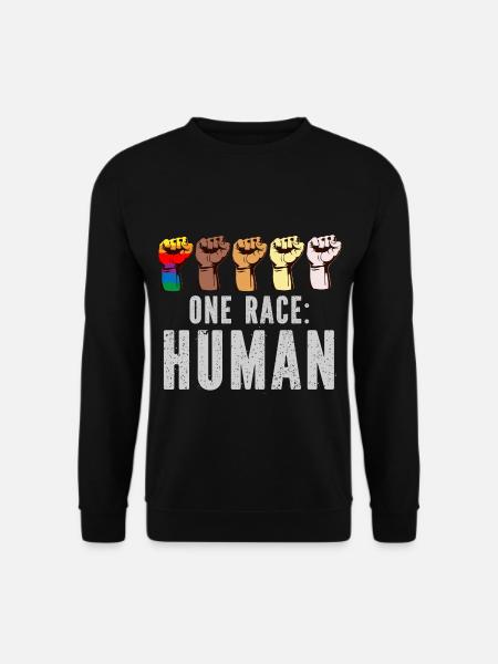 Eine Rasse Anti Rassismus Geschenkidee - Unisex Pullover - Schwarz