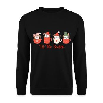 C’est la saison. Joyeux Noël - Sweat-shirt Unisexe - noir - Devant - Alina (178cm) & Michal (187cm)