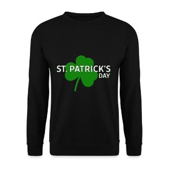 St. Patrick's Day with shamrock - with a shamrock - Unisex Sweatshirt - black - Front - Alina (178cm) & Michal (187cm)