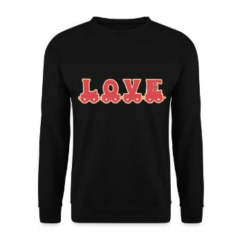 LIEBE LOVE TRAIN ZUG - Unisex Sweatshirt - black - Front - Alina (178cm) & Michal (187cm)