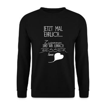 Aimer aimer ensemble vous aimer pour toujours coeur - Sweat-shirt Unisexe - noir - Devant - Alina (178cm) & Michal (187cm)
