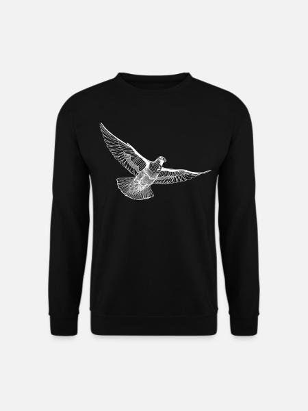 Fliegende Taube Illustration Line Art - Unisex Pullover - Schwarz
