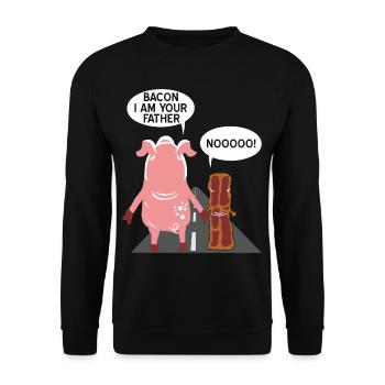 Bacon ich bin dein Vater - Unisex Pullover - Schwarz - Vorne - Alina (178cm) & Michal (187cm)