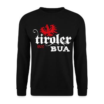 Tiroler Bua Bekleidung Tirol Adler Wappen 1809 - Unisex Pullover - Schwarz - Vorne - Alina (178cm) & Michal (187cm)