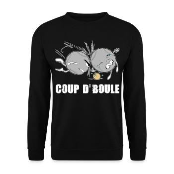 Pétanque Coup de Boule Humour Bouliste - Sweat-shirt Unisexe - noir - Devant - Alina (178cm) & Michal (187cm)