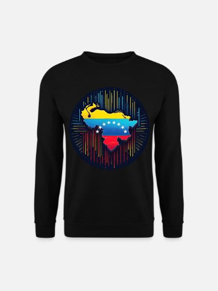 Neon Venezuela Map - Unisex Sweatshirt - black