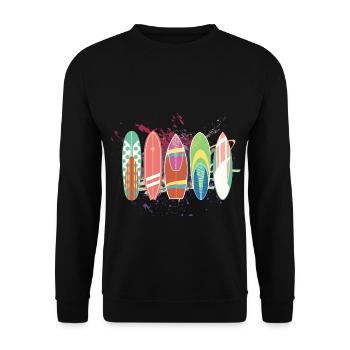 Surffer planche de surf Sports d’été Surf idée cadeau - Sweat-shirt Unisexe - noir - Devant - Alina (178cm) & Michal (187cm)