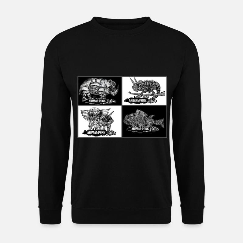 Tiere SteamPunk AnimalPunk - Unisex Pullover - Schwarz
