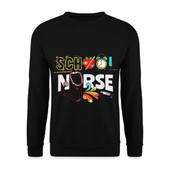 School Nurse School Nurse Gift - Unisex Sweatshirt - black - Front - Alina (178cm) & Michal (187cm)