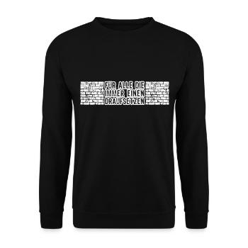 Für Maurer - Unisex Pullover - Schwarz - Vorne - Alina (178cm) & Michal (187cm)
