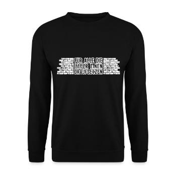Maurer Mauern Baustelle - Unisex Pullover - Schwarz - Vorne - Alina (178cm) & Michal (187cm)