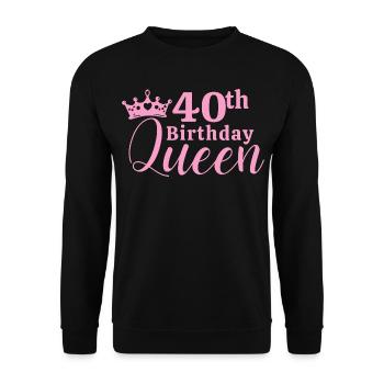 40. Geburtstag - Unisex Pullover - Schwarz - Vorne - Alina (178cm) & Michal (187cm)