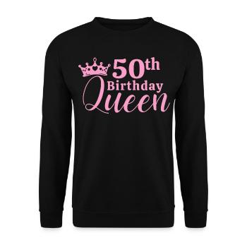50th birthday - Unisex Sweatshirt - black - Front - Alina (178cm) & Michal (187cm)