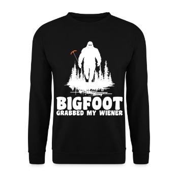 Bigfoot Grabbed My Wiener, Funny - Unisex Sweatshirt - black - Front - Alina (178cm) & Michal (187cm)