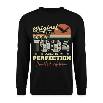 Août 1984 Anniversaire Août 1984 Vintage Août 1984 - Sweat-shirt Unisexe - noir - Devant - Alina (178cm) & Michal (187cm)