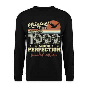 August 1999 Birthday August 1999 Vintage August 1999 - Unisex Sweatshirt - black - Front - Alina (178cm) & Michal (187cm)
