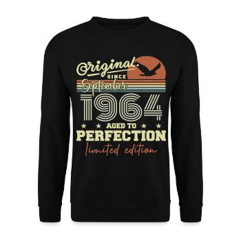 Born in September 1964 September - September 1964 - Unisex Sweatshirt - black - Front - Alina (178cm) & Michal (187cm)