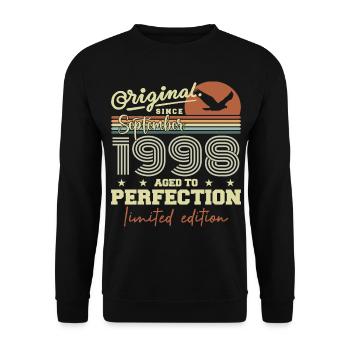 Born in September 1998 September - September 1998 - Unisex Sweatshirt - black - Front - Alina (178cm) & Michal (187cm)