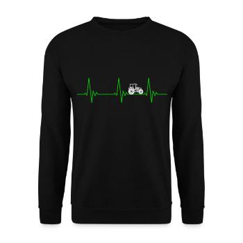 Heartbeat Tractor Agriculture - Unisex Sweatshirt - black - Front - Alina (178cm) & Michal (187cm)